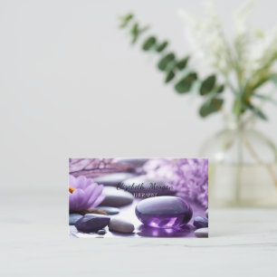 Psychologe Therapeut Zen Steine,Violette Lotus  Visitenkarte