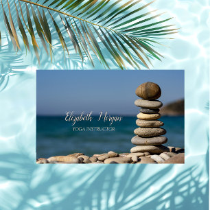 Psychologe Therapeut Zen,Steine,Yoga-Lehrer Visitenkarte