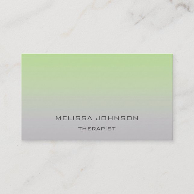 Psychologe Therapeutin Couch Ombre Green Gray Visitenkarte (Vorderseite)