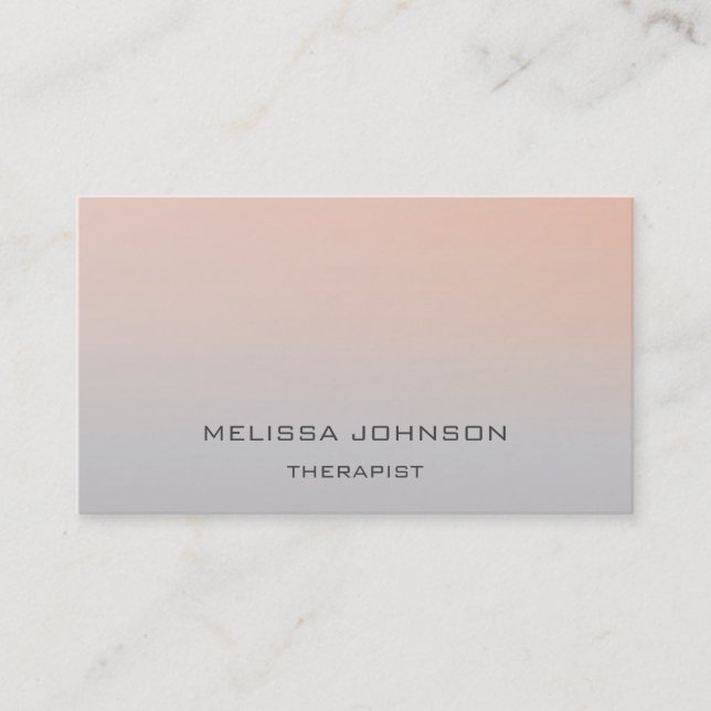 Psychologe Therapeutin Couch Ombre Peach Gray Visitenkarte (Vorderseite)