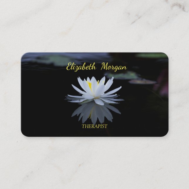 Psychologe Therapeutin Zen, White Lotus Blume Visitenkarte (Vorderseite)