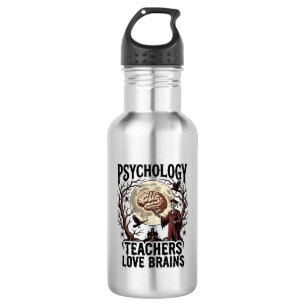 Psychologie-Lehrer Halloween Gehirn Liebhaber Goth Edelstahlflasche