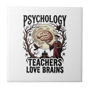 Psychologie-Lehrer Halloween Gehirn Liebhaber Goth Fliese