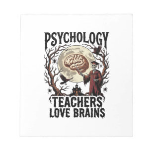 Psychologie-Lehrer Halloween Gehirn Liebhaber Goth Notizblock