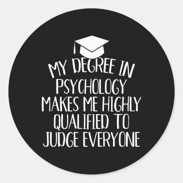 Psychologie Major Abschluss Runder Aufkleber (Vorderseite)