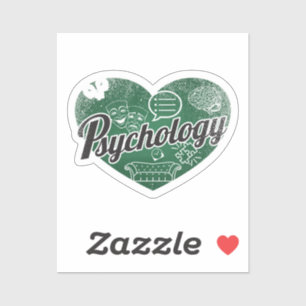Psychologie Retro Heart Blackboard Liebe Aufkleber