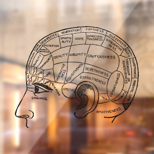 Psychologie Vintage Phrenologie Psychiatrie Gehirn Fensteraufkleber