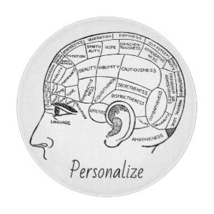 Psychologie Vintage Phrenologie Psychiatrie Gehirn Schneidebrett