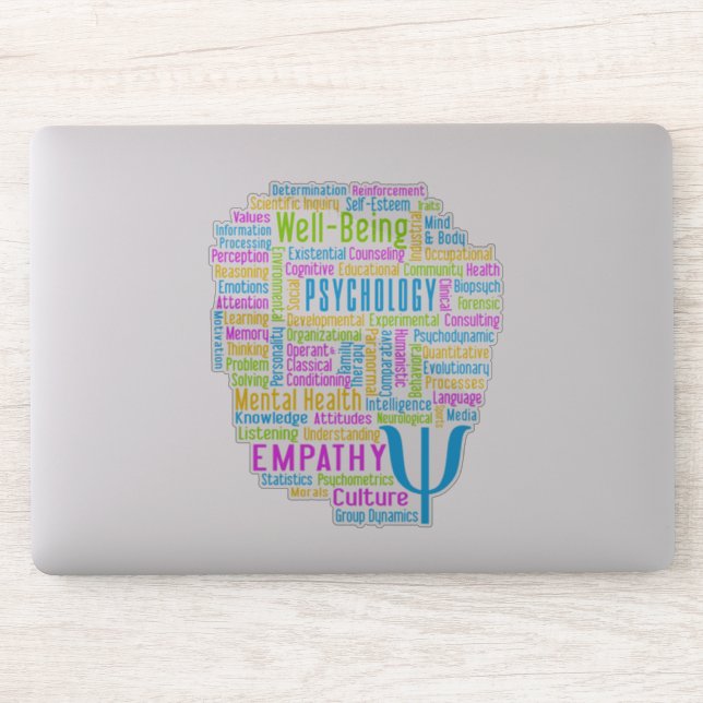 PSYCHOLOGIE Word Cloud Aufkleber (Computer)