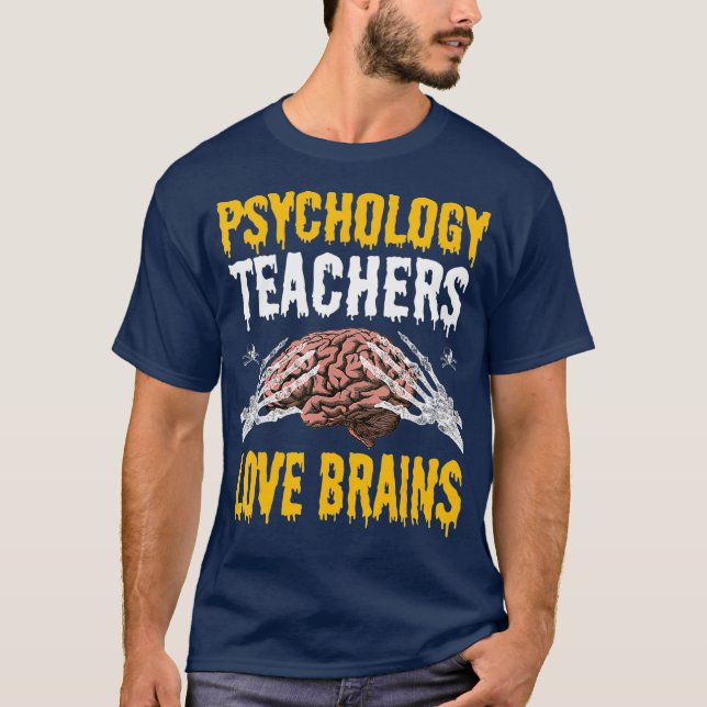 Psychologielehrer Liebe Gehirne Funny Halloween T-Shirt (Vorderseite)