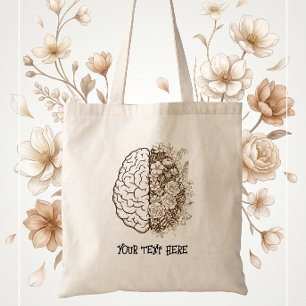 Psychologiestudent Blumen-Gehirn-Anatomie Tragetasche