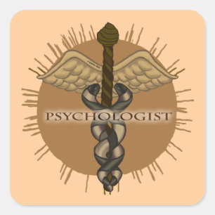 Psychologin Caduceus Quadratischer Aufkleber