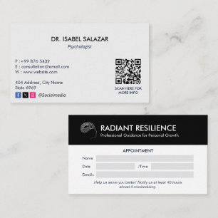 Psychologin Clinic Business   Moderne Ernennung Visitenkarte