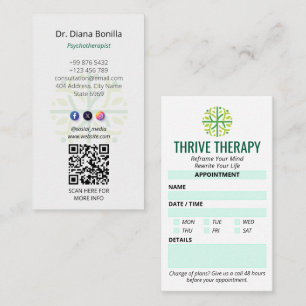 Psychologin Clinic Business   Moderne Ernennung Visitenkarte