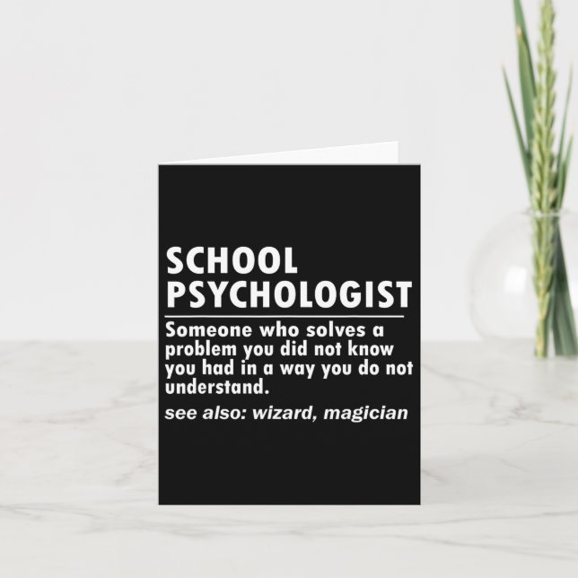 Psychologin definiert zurück zum Schulspass Karte (Vorderseite)