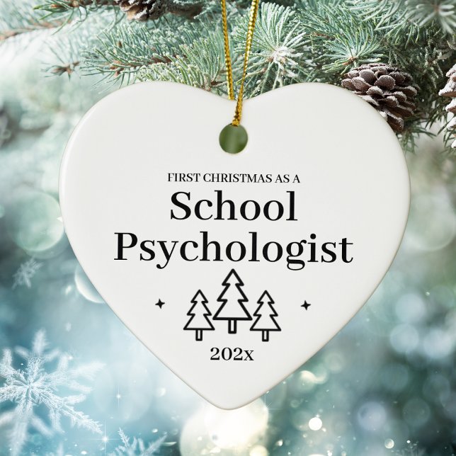 Psychologin der Schule - Erste Weihnachtsfeier Keramik Ornament (School Psychologist First Christmas Ceramic Ornament
)