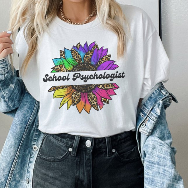Psychologin der Schule Rainbow Sunflower T-Shirt (School Psychologist Profession Rainbow Sunflower T-Shirt
)