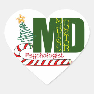 Psychologin MERRY CHRISTMAS Herz-Aufkleber