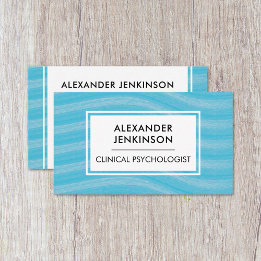 Psychologin Psychiatrist Therapeutin Zen Blue Wave Visitenkarte