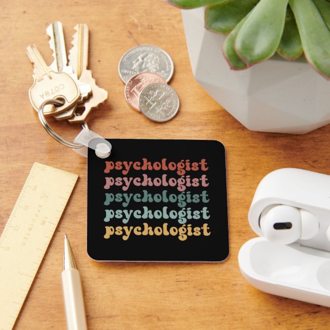 Psychologin Retro Psychology Student Abschluss Schlüsselanhänger (Schreibtisch)