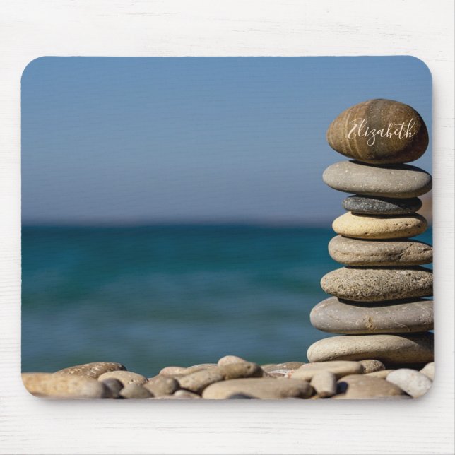 Psychologin Therapeut Zen Stones, Meer Mousepad (Vorne)