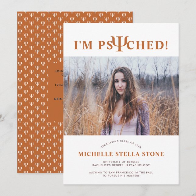 Psychologische Abschluss Einladung (Vorne/Hinten)