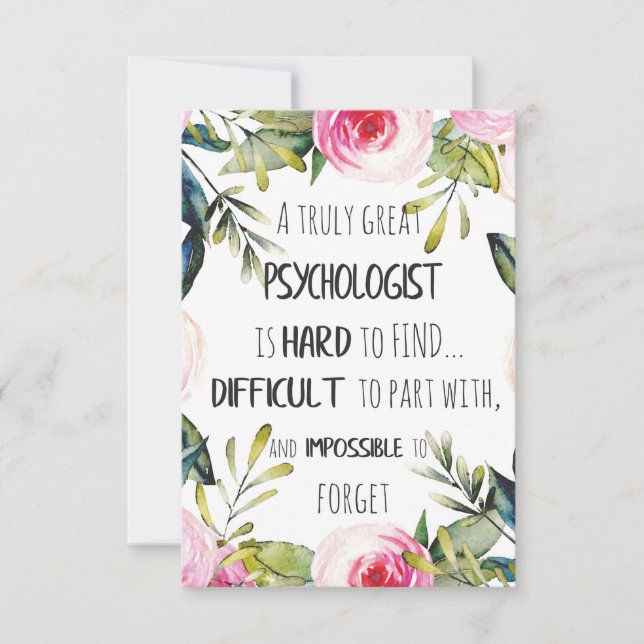 Psychologue Appréciation Merci Adieu Cadeau (Devant)