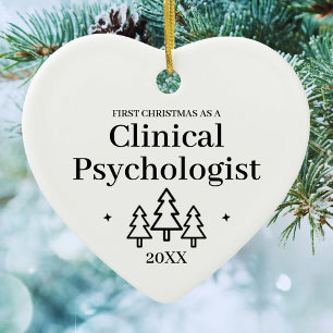 Psychologue clinique Ornement de Noël de coeur