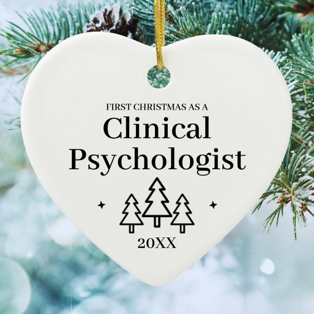 Psychologue clinique Ornement de Noël de coeur (Clinical Psychologist Heart Christmas Ornament
)