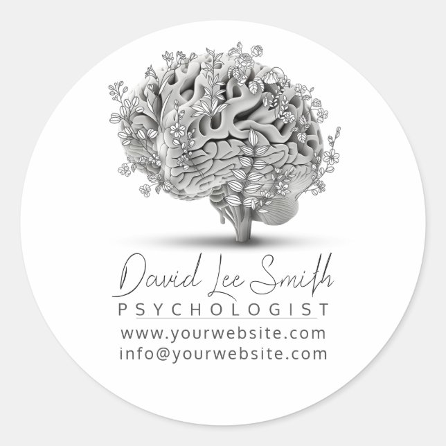 Psychologue / Neurologue Stickers Rond Classique (Devant)
