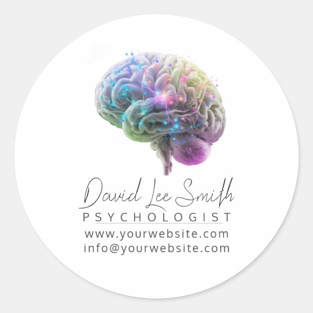 Psychologue / Neurologue Stickers Rond Classique (Devant)