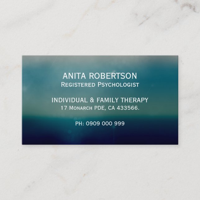 Psychologues Cartes de Rendez-vous Vert Moderne (Devant)