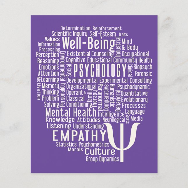PSYCHOLOGY Word Cloud benutzerdefinierte Flyer (Vorne)