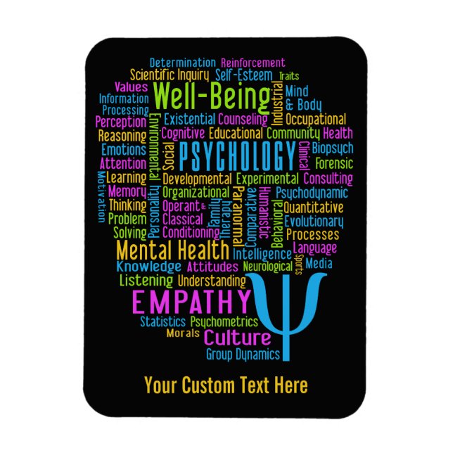 PSYCHOLOGY Word Cloud-Magnet Magnet (Vertikal)
