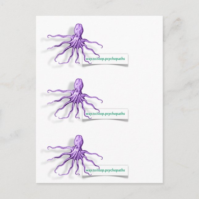 PsychoOctopus Visitenkarten Postkarte (Vorderseite)