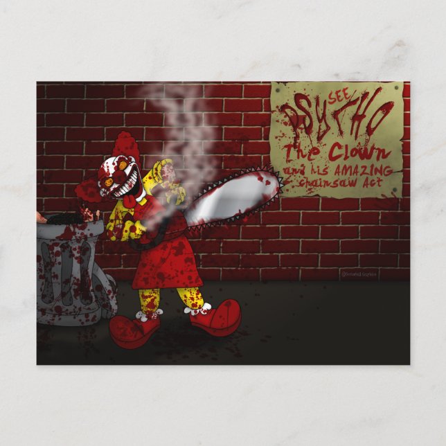 Psychopathe la carte postale de clown (Devant)