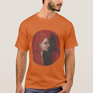Psychopomp Redhead Woman Bird Fantasy Surreal Art T-Shirt