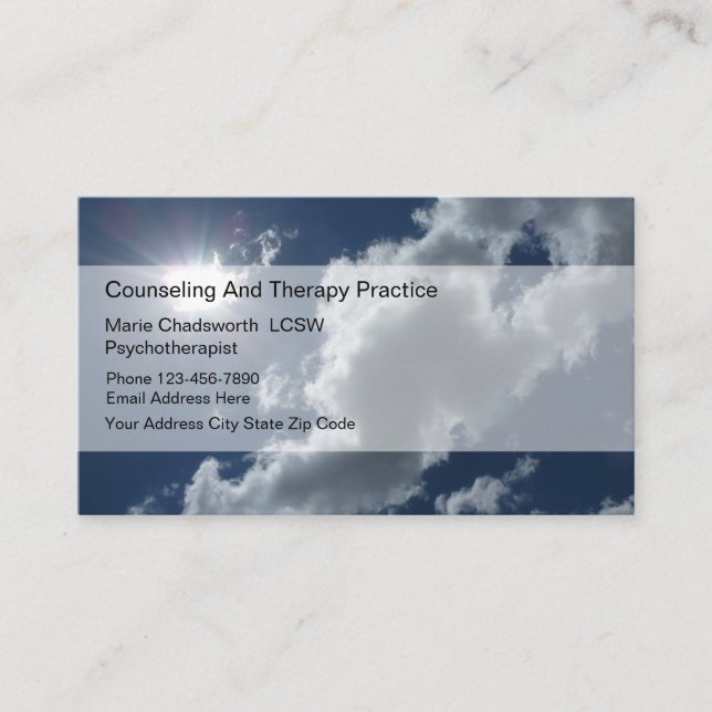 Psychotherapeut berät Sky Business Cards Visitenkarte (Vorderseite)