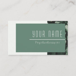 Psychotherapeut Calm Green Nature Minimal Moderne Visitenkarte
