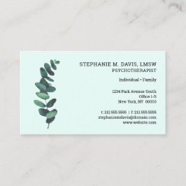 Psychotherapeut Eucalyptus Green Business Card Visitenkarte