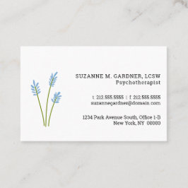Psychotherapeut Simple Blue Blume Euro Visitenkarte