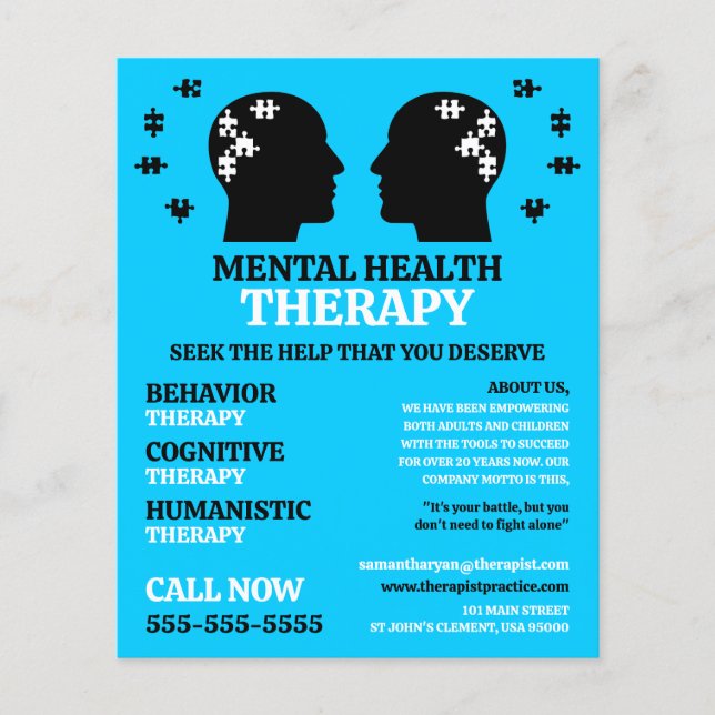 Psychotherapeut, Therapie Flyer (Vorne)