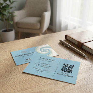 Psychotherapeuten Therapie Geschäft   Spiral Blue Visitenkarte