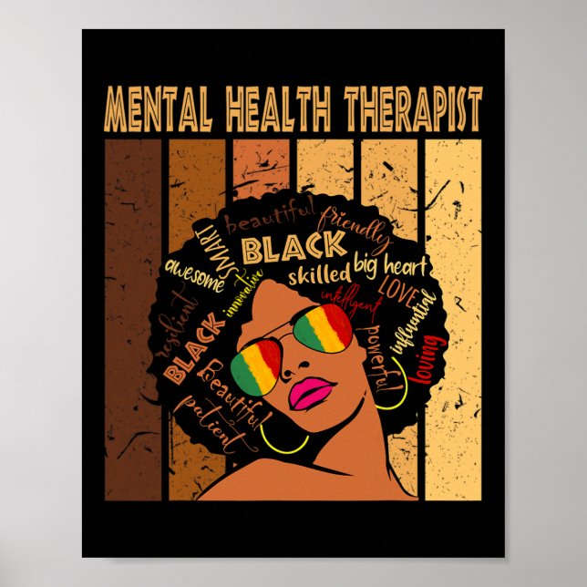 Psychotherapeutin Afro Women Black History m Poster (Vorne)