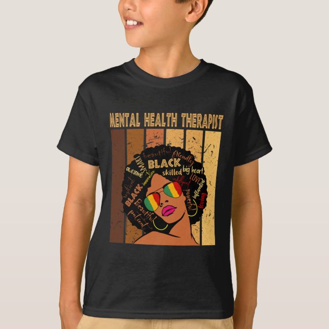 Psychotherapeutin Afro Women Black History m T-Shirt (Vorderseite)