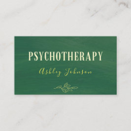 Psychotherapeutin Psychologin Handgezeichnete Grün Visitenkarte