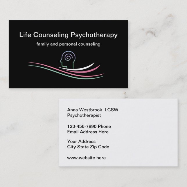 Psychotherapeutische Visitenkarten für psychische  Visitenkarte (Vorne/Hinten)