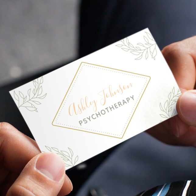 Psychotherapie Beratung Hübsche Kalligrafie Weiß Visitenkarte (Von Creator hochgeladen)