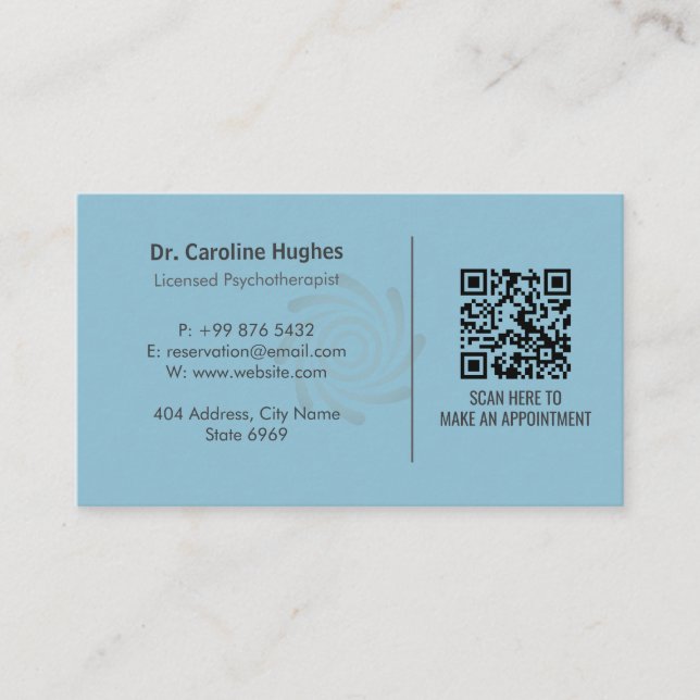 Psychotherapists Therapy Business | Spiral Blue Visitenkarte (Vorderseite)