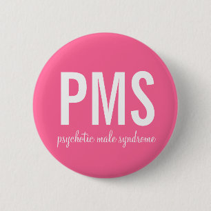 Psychotischer männlicher Syndrom- (PMS)Knopf Button